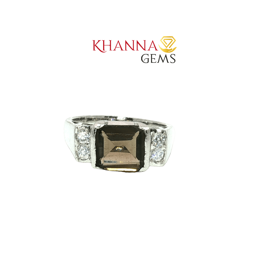 4.31/GM  SMOKY TOPAZ ZIRCON RING Earrings - G0603