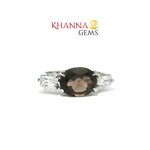 Load image into Gallery viewer, 2.69/GM  SMOKY TOPAZ ZIRCON RING Earrings - G0602