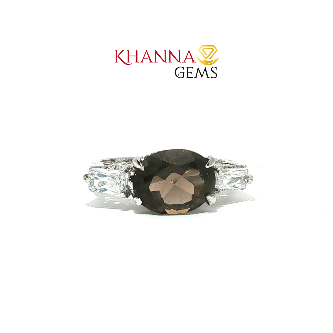 2.69/GM  SMOKY TOPAZ ZIRCON RING Earrings - G0602