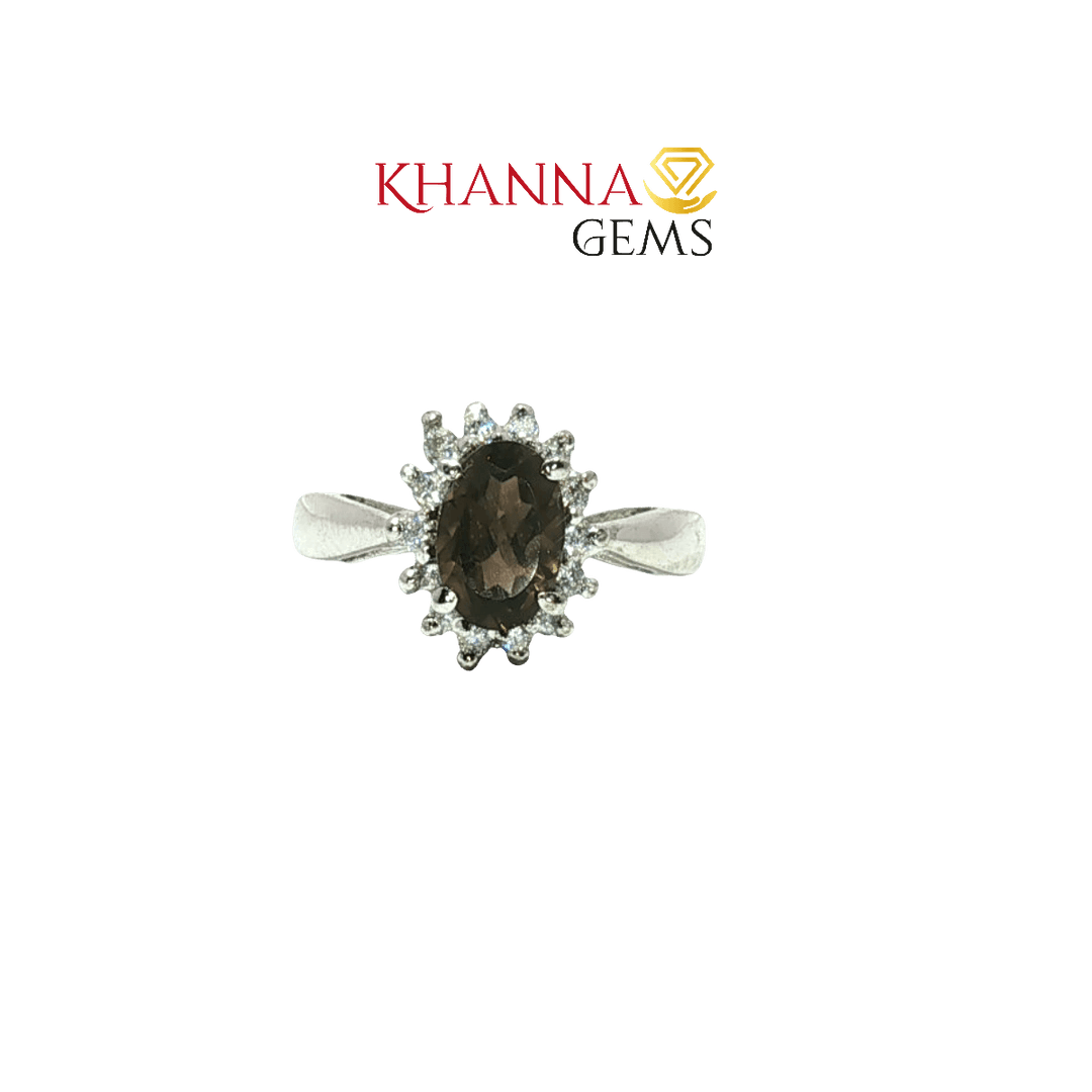 3.28/GM  SMOKY ZIRCON RING Earrings - G0298