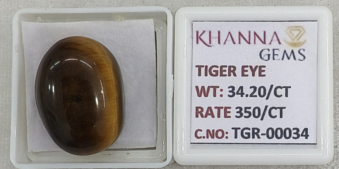 34.2/CT Tiger Eye with Govt. Lab Certificate-TGR00034