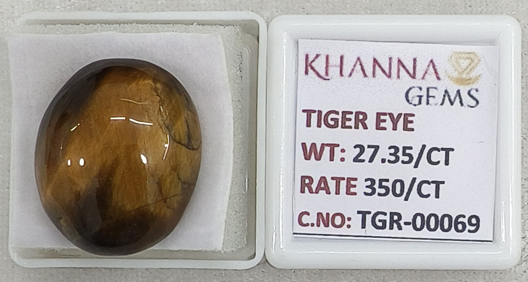 27.35/CT Tiger Eye with Govt. Lab Certificate-TGR00069