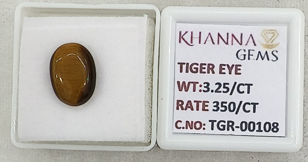 3.25/CT Tiger Eye with Govt. Lab Certificate-TGR00108