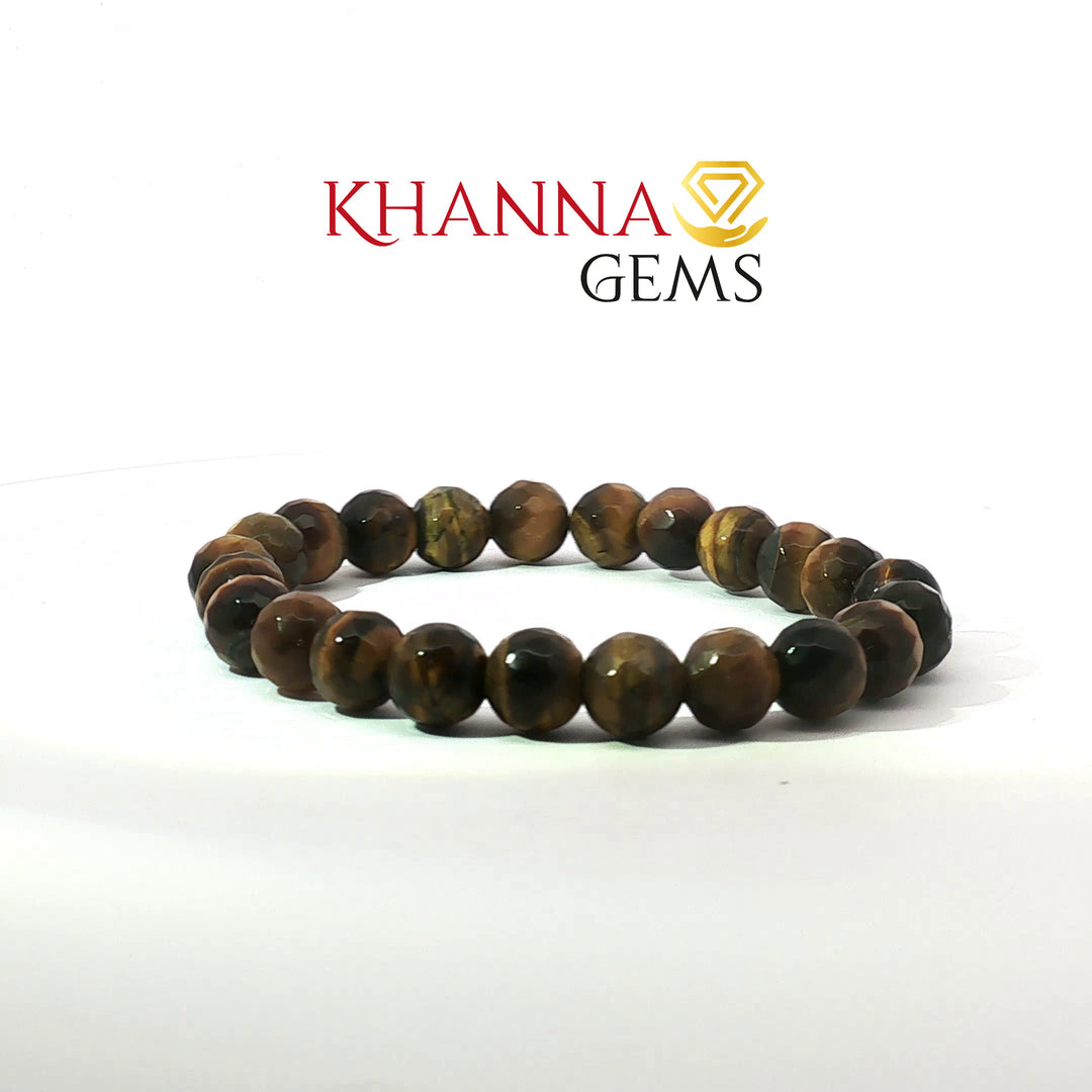 Natural Tiger Eye Bracelet (Faceted  Beads)