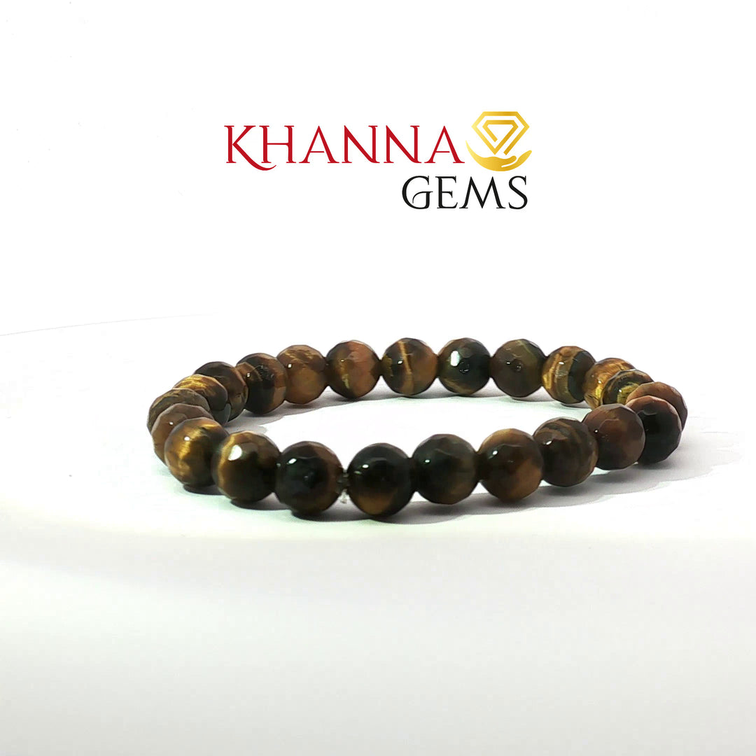 Natural Tiger Eye Bracelet (Faceted  Beads)
