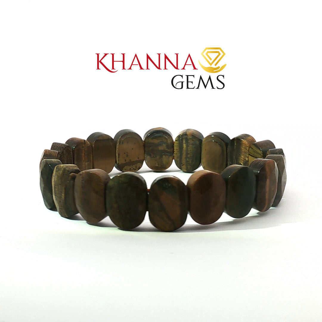 Natural Tiger Eye Bracelet (Flat Beads)