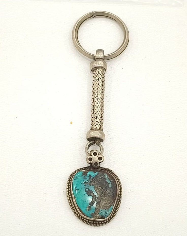 24.70/GM TURQUISE SILVER KEY CHAIN  (525)
