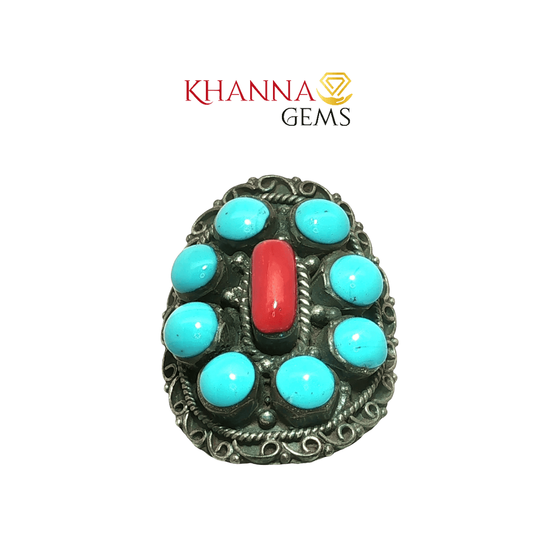 11.90/GM  TURQUOISE CORAL RING Earrings - G00659