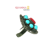 Load image into Gallery viewer, 11.90/GM  TURQUOISE CORAL RING Earrings - G00659