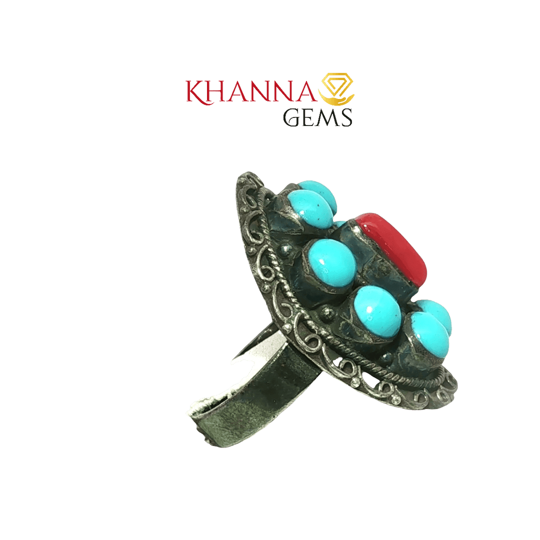 11.90/GM  TURQUOISE CORAL RING Earrings - G00659