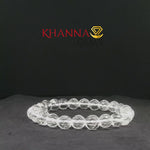 Load image into Gallery viewer, Natural White Quartz Bracelet (Faceted Beads)