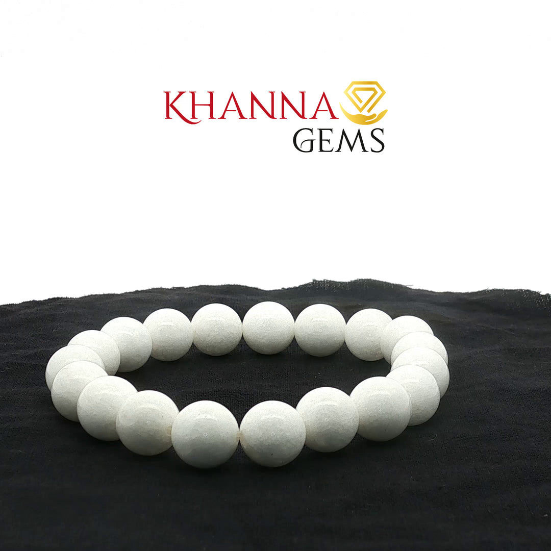 Natural White Hakik (Agate) Bracelet