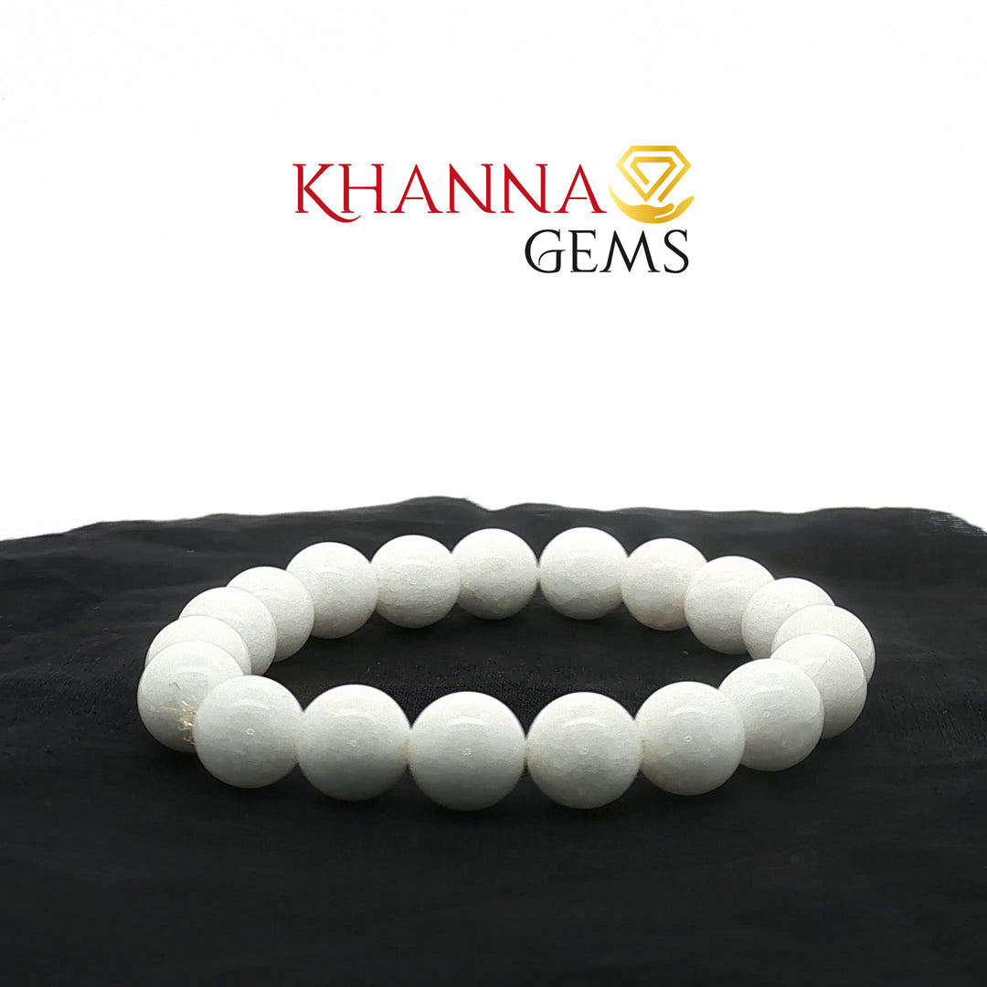 Natural White Hakik (Agate) Bracelet