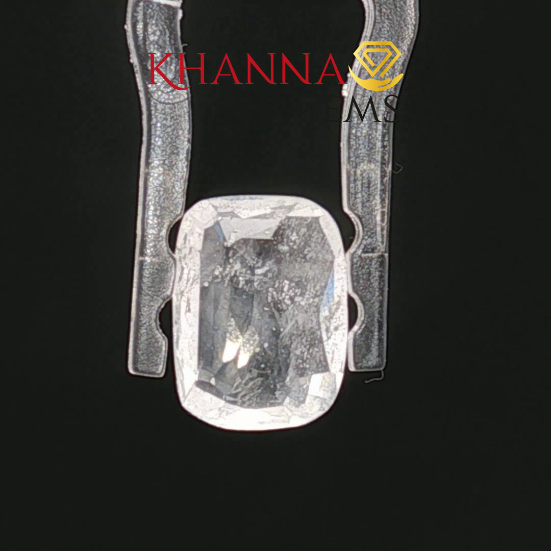 3.77/CT Natural White Sapphire with Govt Lab Certificate-8039D32161