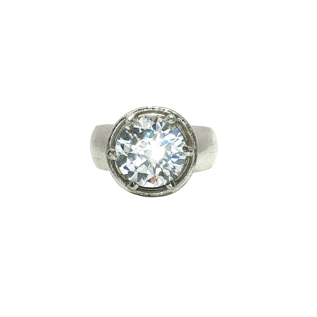 9.30/GM  WHITE ZIRCON SILVER RING Earrings - G0245