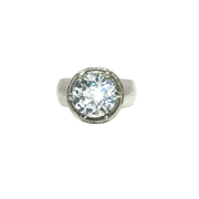 9.30/GM  WHITE ZIRCON SILVER RING Earrings - G0245