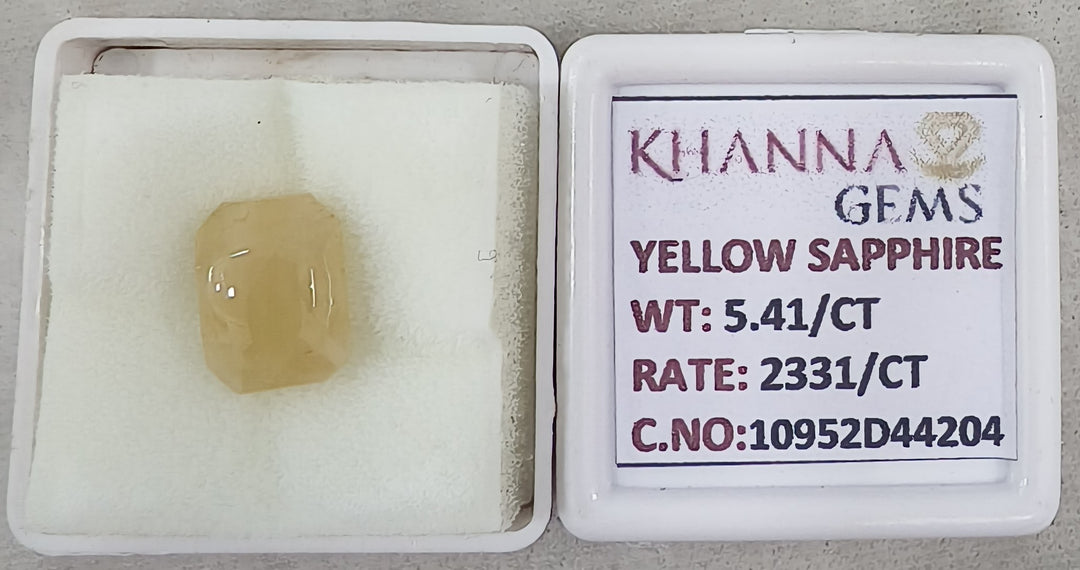 5.41/CT Natural Yellow Sapphire With Govt Lab Certificate-10952D44204