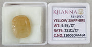 9.98/CT Natural Yellow Sapphire With Govt Lab Certificate-11006D44484