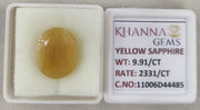 9.91/CT Natural Yellow Sapphire With Govt Lab Certificate-11006D44485