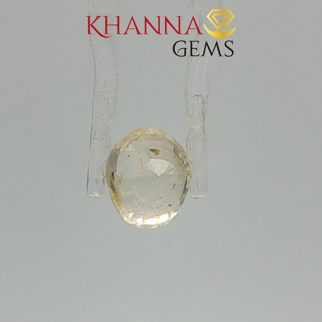 3.68/CT Natural Yellow Sapphire with Govt Lab Certificate-113391