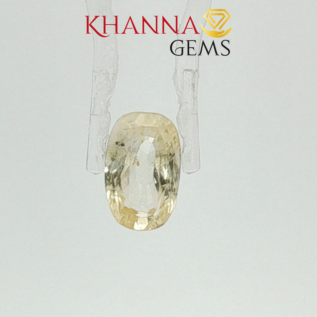 3.45/CT  Natural Yellow Sapphire with Govt Lab Certificate-104090