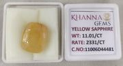 11.01/CT Natural Yellow Sapphire With Govt Lab Certificate-11006D44481