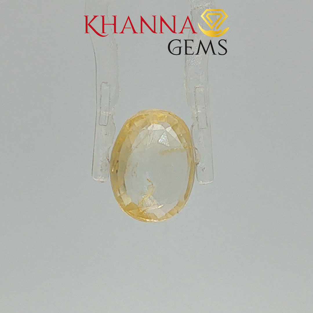 4.07/CT Natural Yellow Sapphire with Govt Lab Certificate-113302