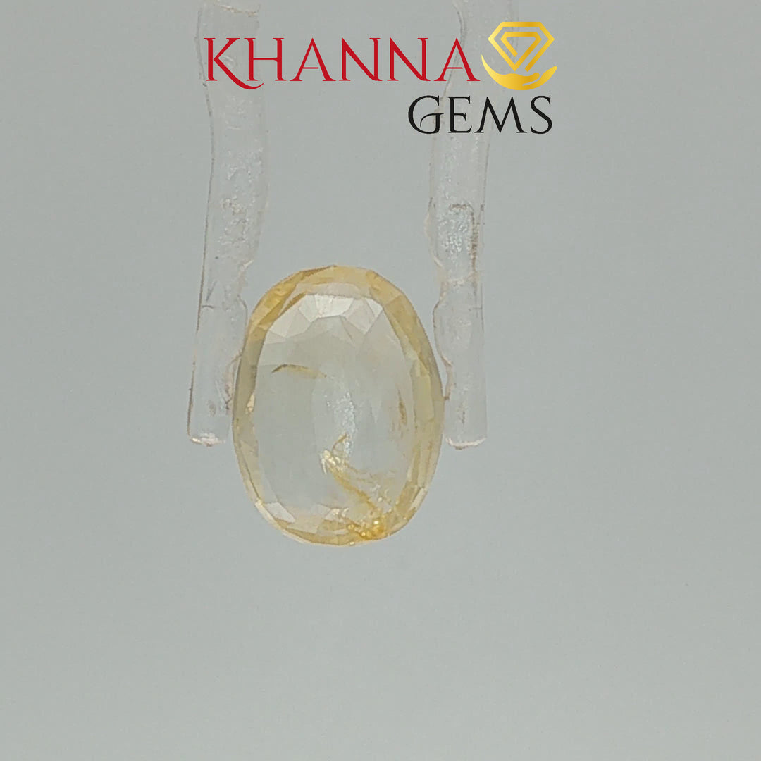 4.07/CT Natural Yellow Sapphire with Govt Lab Certificate-113302