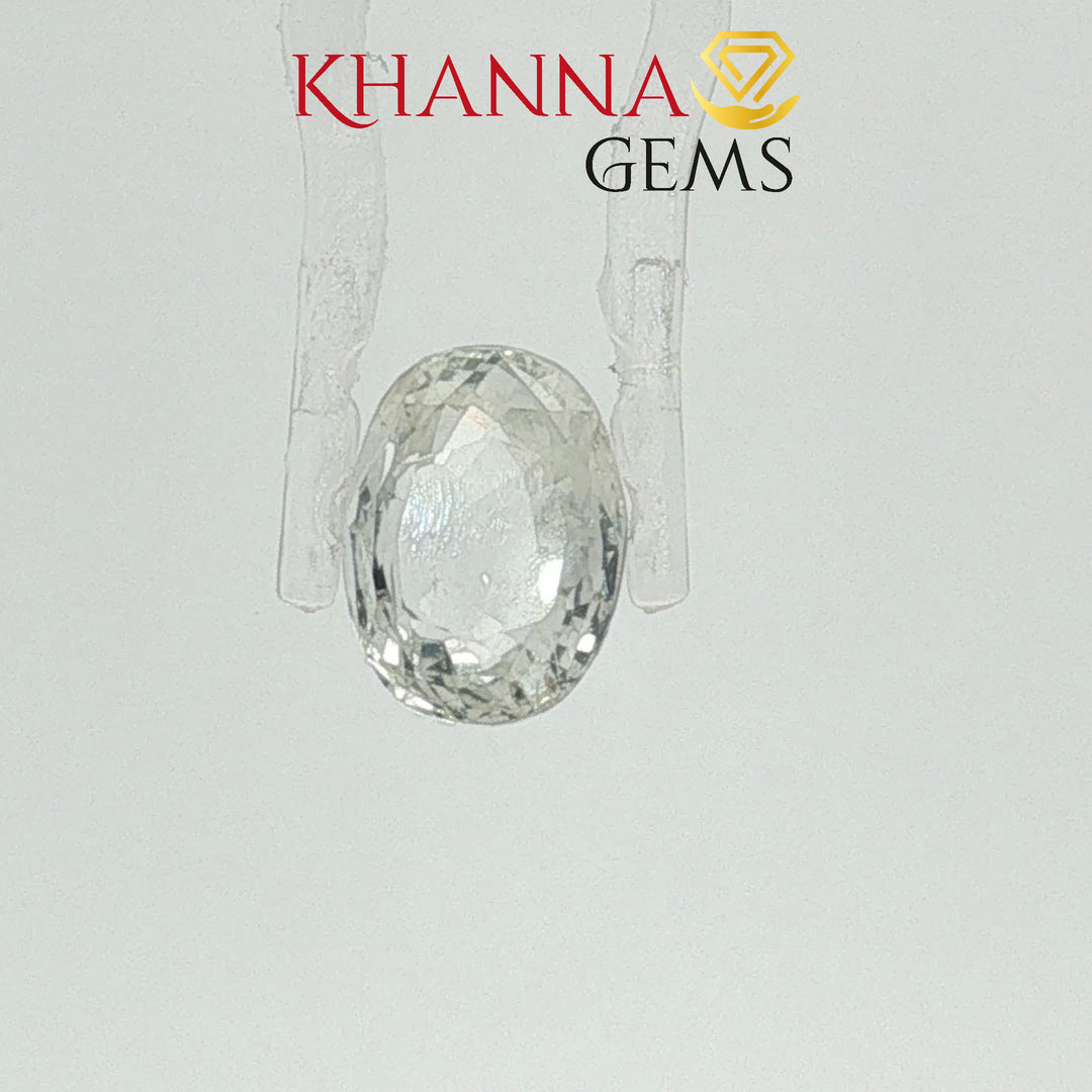 3.81/CT Natural White Sapphire with Govt Lab Certificate-