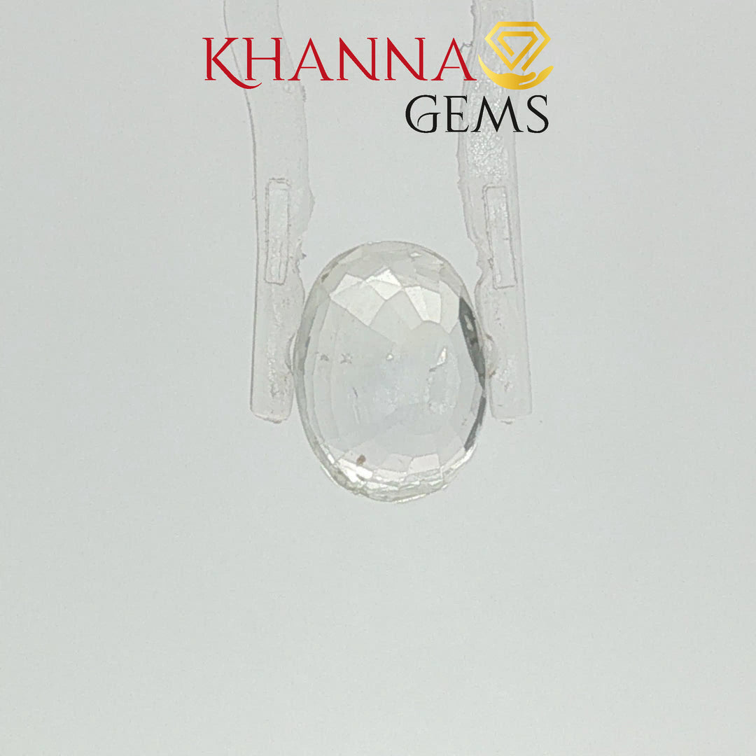 3.81/CT Natural White Sapphire with Govt Lab Certificate-