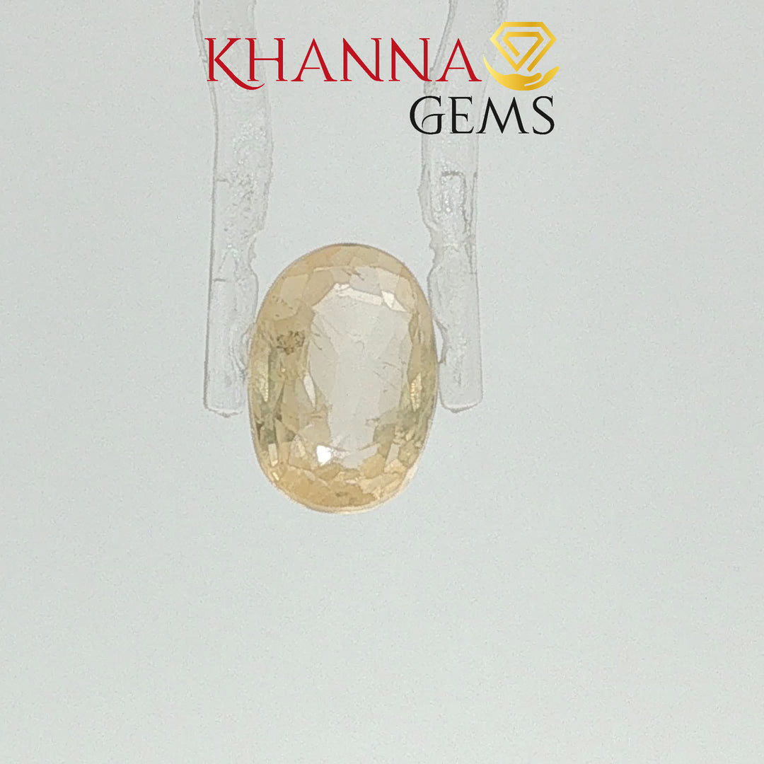 4.02/CT Natural Yellow Sapphire with Govt Lab Certificate-120388