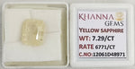 Load image into Gallery viewer, 7.29/CT Natural Yellow Sapphire With Govt Lab Certificate-12061D48971