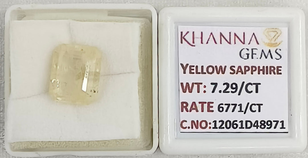 7.29/CT Natural Yellow Sapphire With Govt Lab Certificate-12061D48971