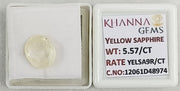 5.57/CT Natural Yellow Sapphire With Govt Lab Certificate-12061D48974