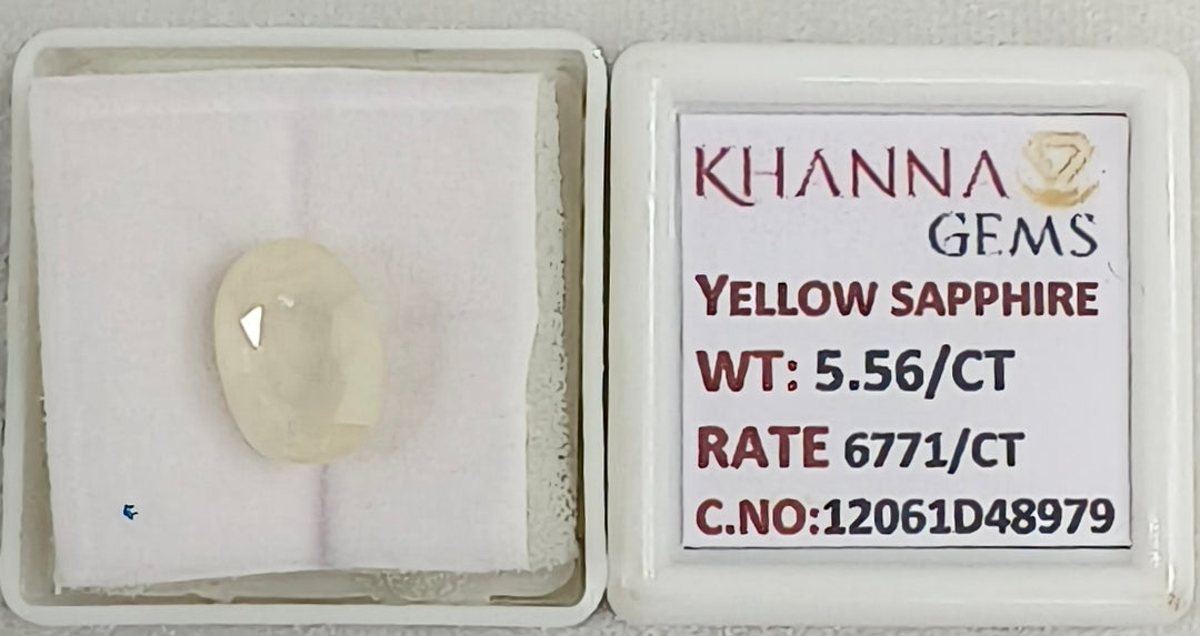 5.56/CT Natural Yellow Sapphire With Govt Lab Certificate-12061D48979