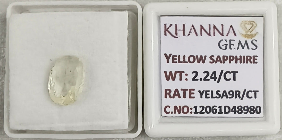 2.24/CT Natural Yellow Sapphire With Govt Lab Certificate-12061D48980