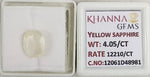 Load image into Gallery viewer, 4.05/CT Natural Yellow Sapphire With Govt Lab Certificate-12061D48981