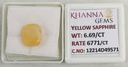 6.69/CT Natural Yellow Sapphire With Govt Lab Certificate-12214D49571