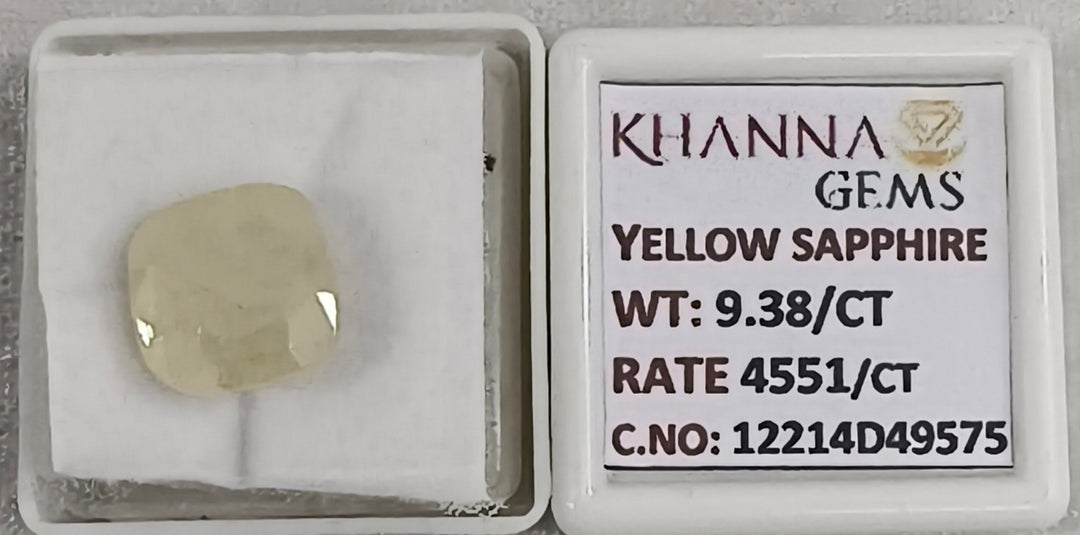 9.38/CT Natural Yellow Sapphire With Govt Lab Certificate-12214D49575