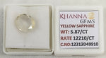 Load image into Gallery viewer, 5.87/CT Natural Yellow Sapphire With Govt Lab Certificate-12313D49910