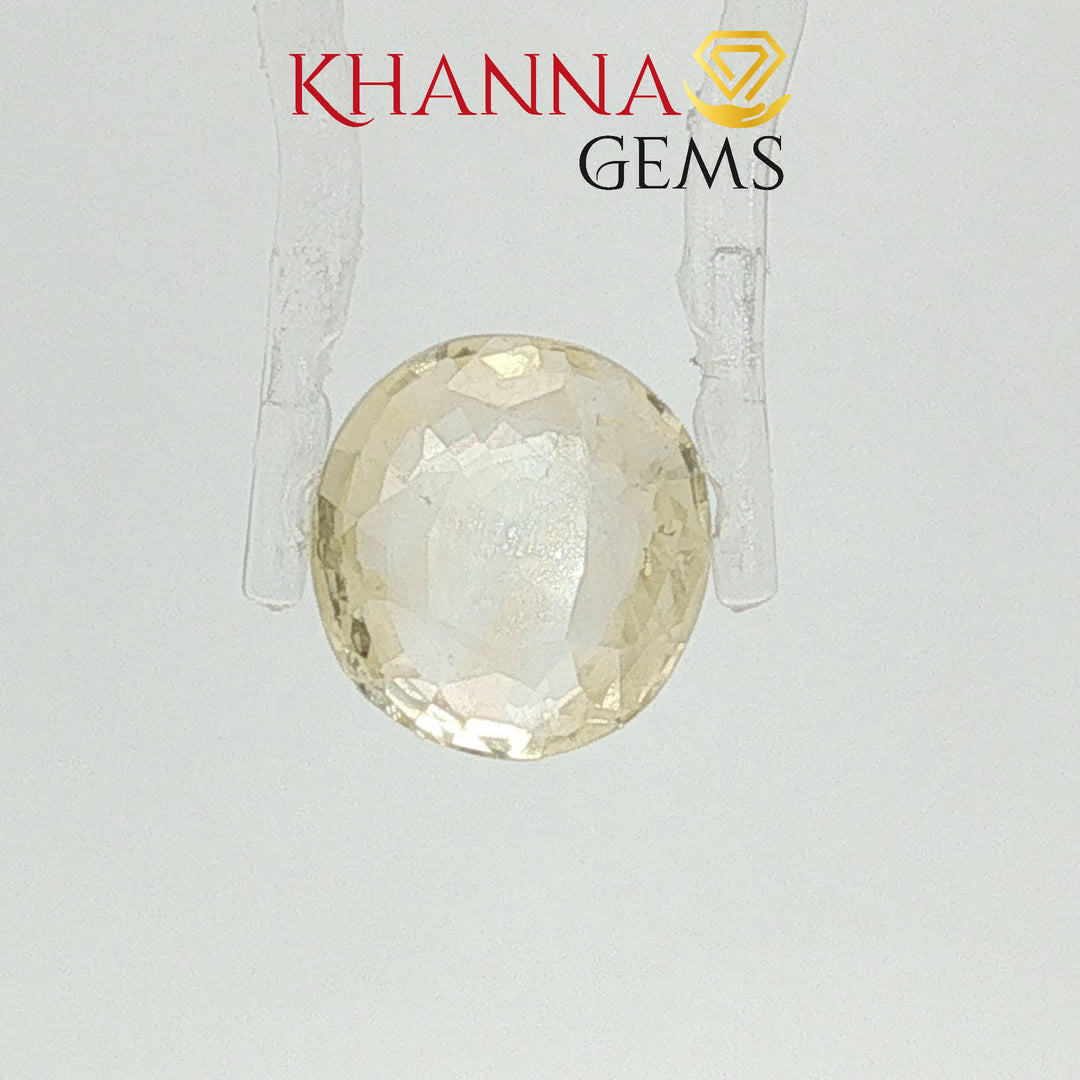 5.85/CT Natural Yellow Sapphire With Govt Lab Certificate-12377D50191