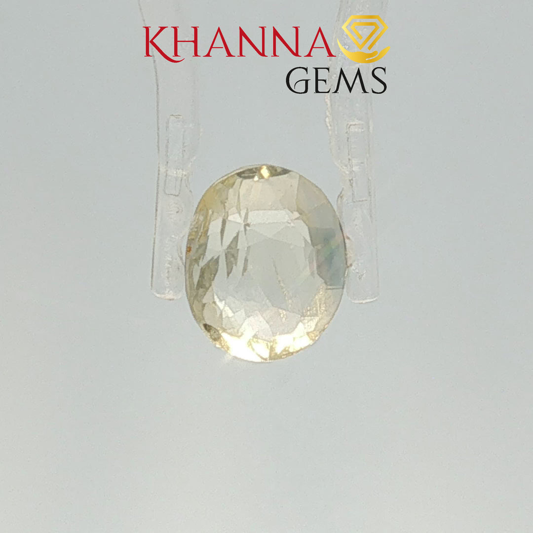 4.04/CT Natural Yellow Sapphire With Govt Lab Certificate-12377D50192