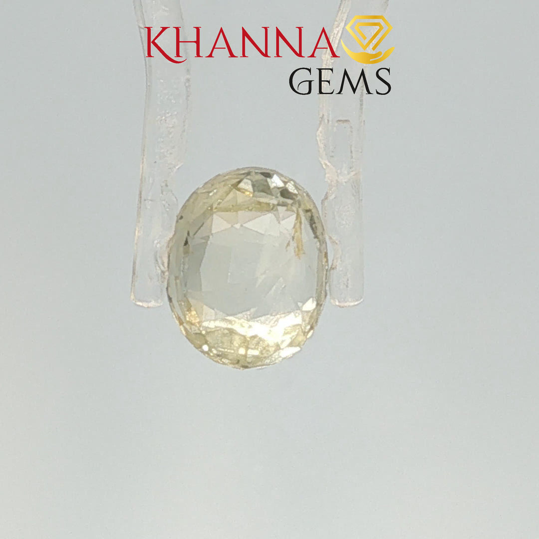 4.04/CT Natural Yellow Sapphire With Govt Lab Certificate-12377D50192