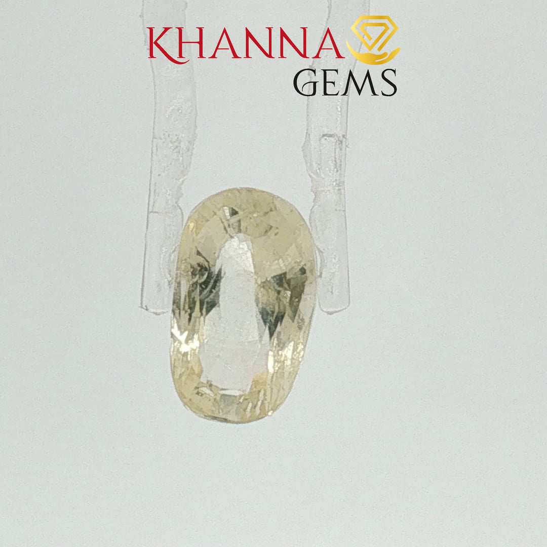 5.54/CT Natural Yellow Sapphire With Govt Lab Certificate-12377D50194