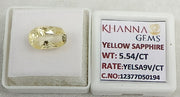 5.54/CT Natural Yellow Sapphire With Govt Lab Certificate-12377D50194