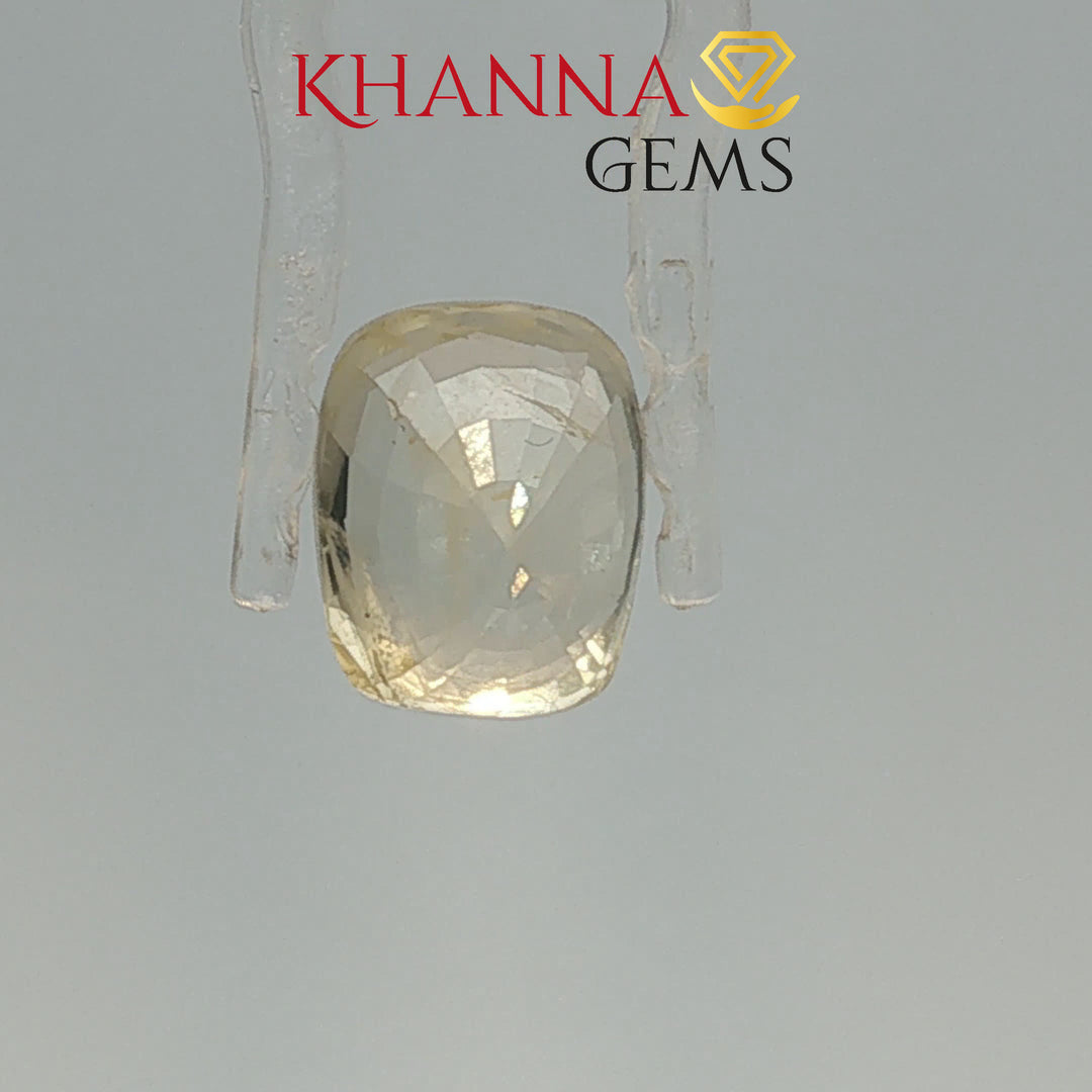 7.63/CT Natural Yellow Sapphire With Govt Lab Certificate-128054
