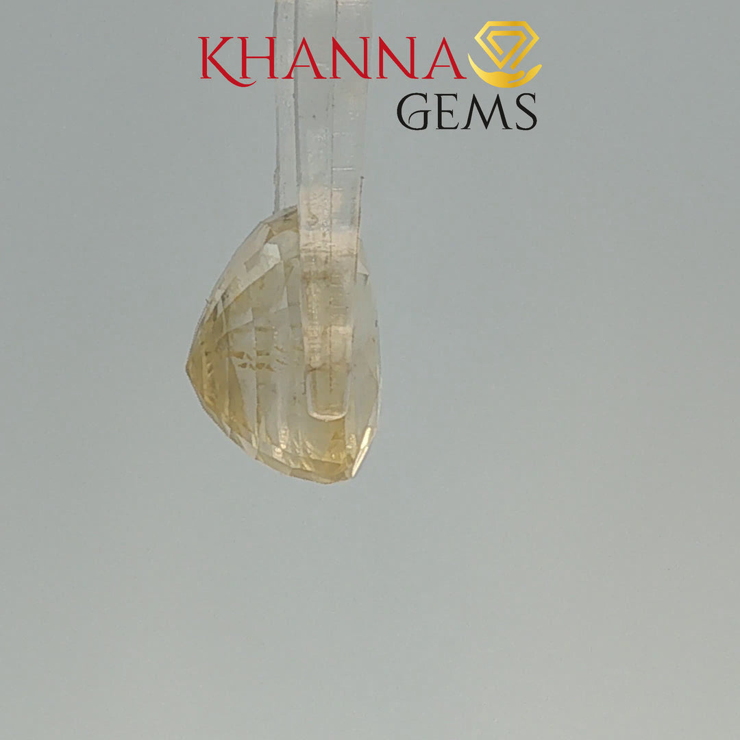 7.63/CT Natural Yellow Sapphire With Govt Lab Certificate-128054