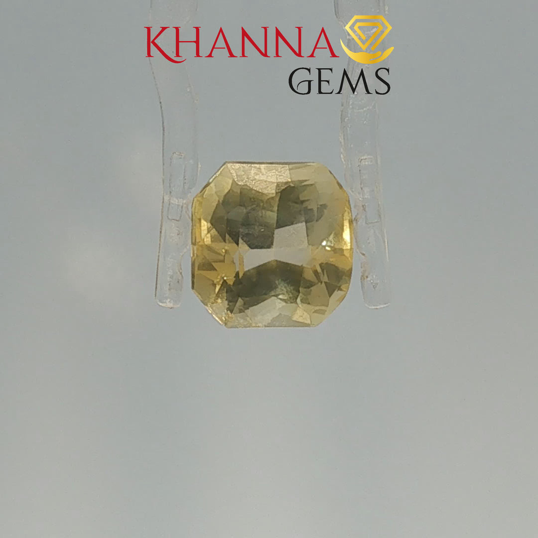 6.75/CT Natural Yellow Sapphire With Govt Lab Certificate-9876D39976