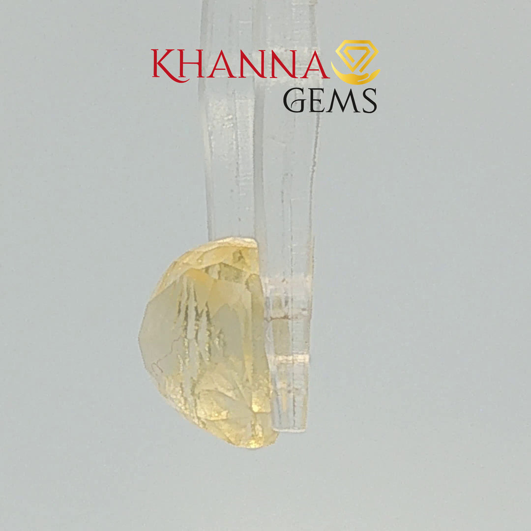 6.75/CT Natural Yellow Sapphire With Govt Lab Certificate (78810)