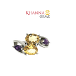 Load image into Gallery viewer, 4.90/GM  YELLOW TOPAZ AMETHYST RING Earrings - G0247